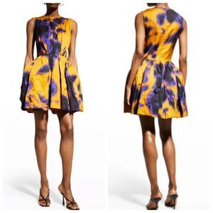 Jason Wu Collection Peplum Mini Dress Purple Print Women’s Size 10 Sleeveless